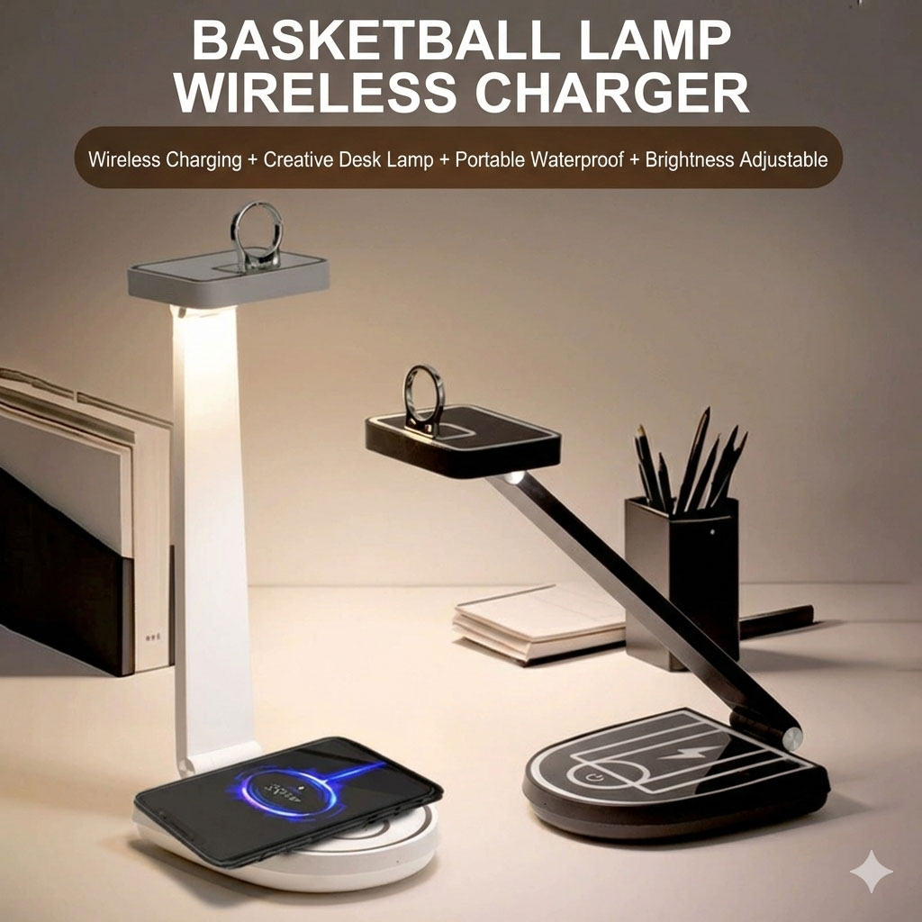 مصباح مكتب وشاحن لاسلكي 15 واط