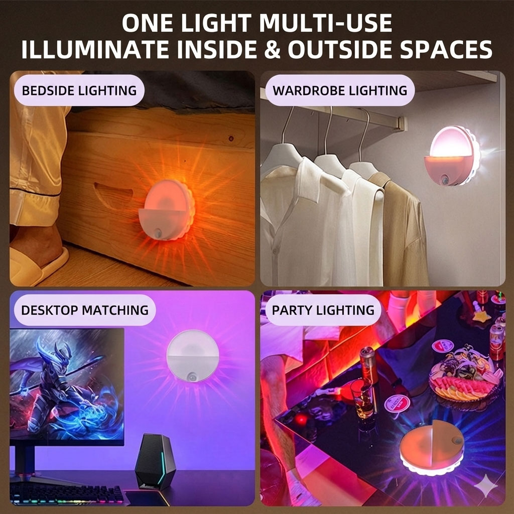 مصباح ليلي ذكي مغناطيسي بتصميم كريستالي