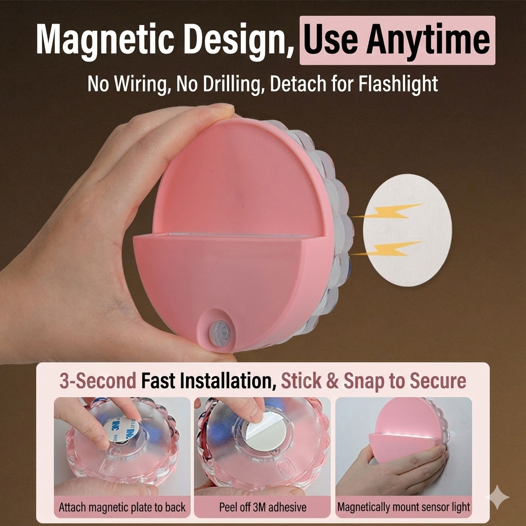 مصباح ليلي ذكي مغناطيسي بتصميم كريستالي