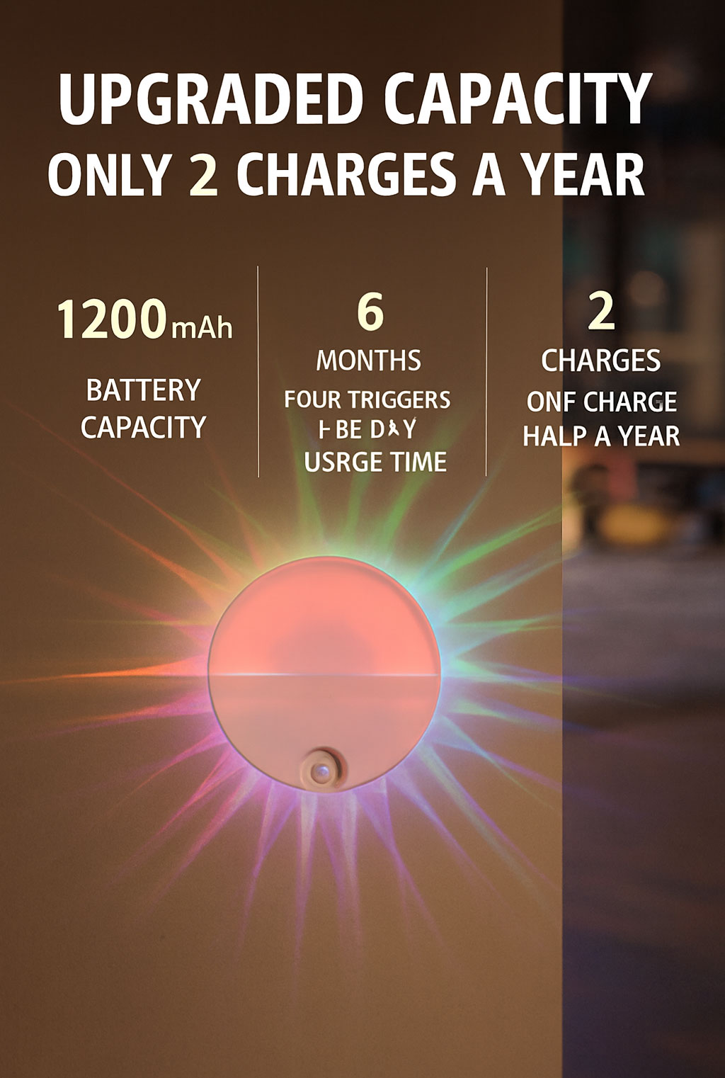 مصباح ليلي ذكي مغناطيسي بتصميم كريستالي